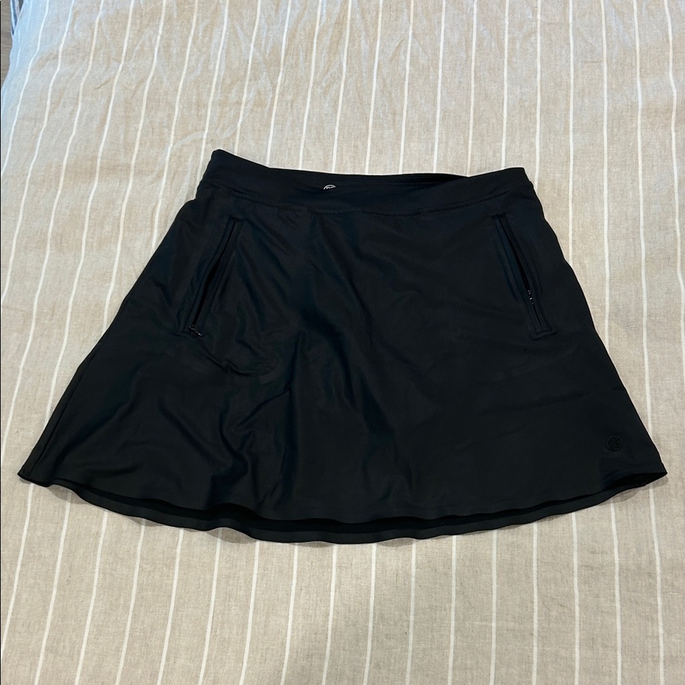 G/FORE Black Athletic Skater Skirt with Zip Pockets